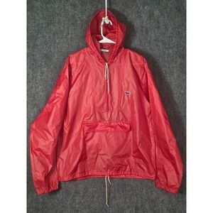 Vintage Izod Lacoste Red Anorak Windbreaker Jacket Saks Fifth Avenue Mens Medium